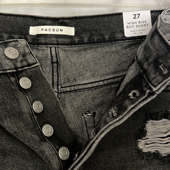 PacSun 27 High Rise Boy Shorts Denim Jean Ripped NWT New With Tags NEW - Picture 3 of 4